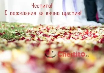 Картичка за сватба храна на бял фон 