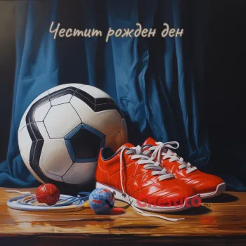  футболна топка , маратонки и пожелание 