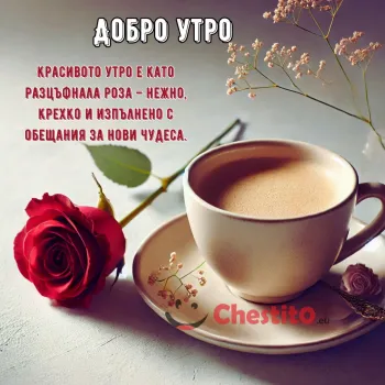 Роза и кафе на светъл фон 