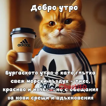 Котка със адидас от Бургас за добро утро