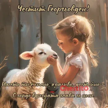 Малко момиченце и агне
